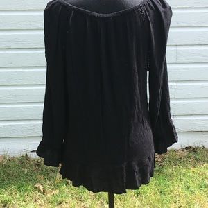 NWOT INC black, gauze, long sleeved shirt